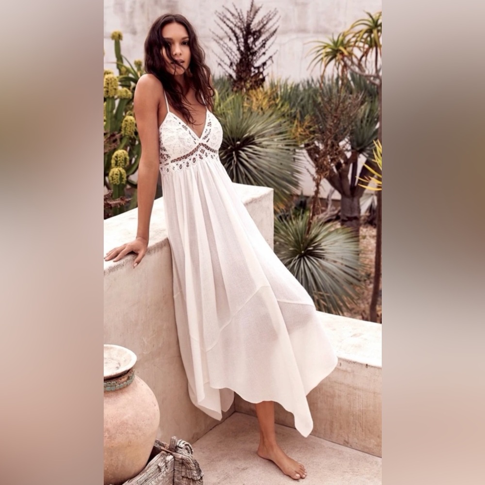 Free People  Crochet-Bodice Maxi Dress